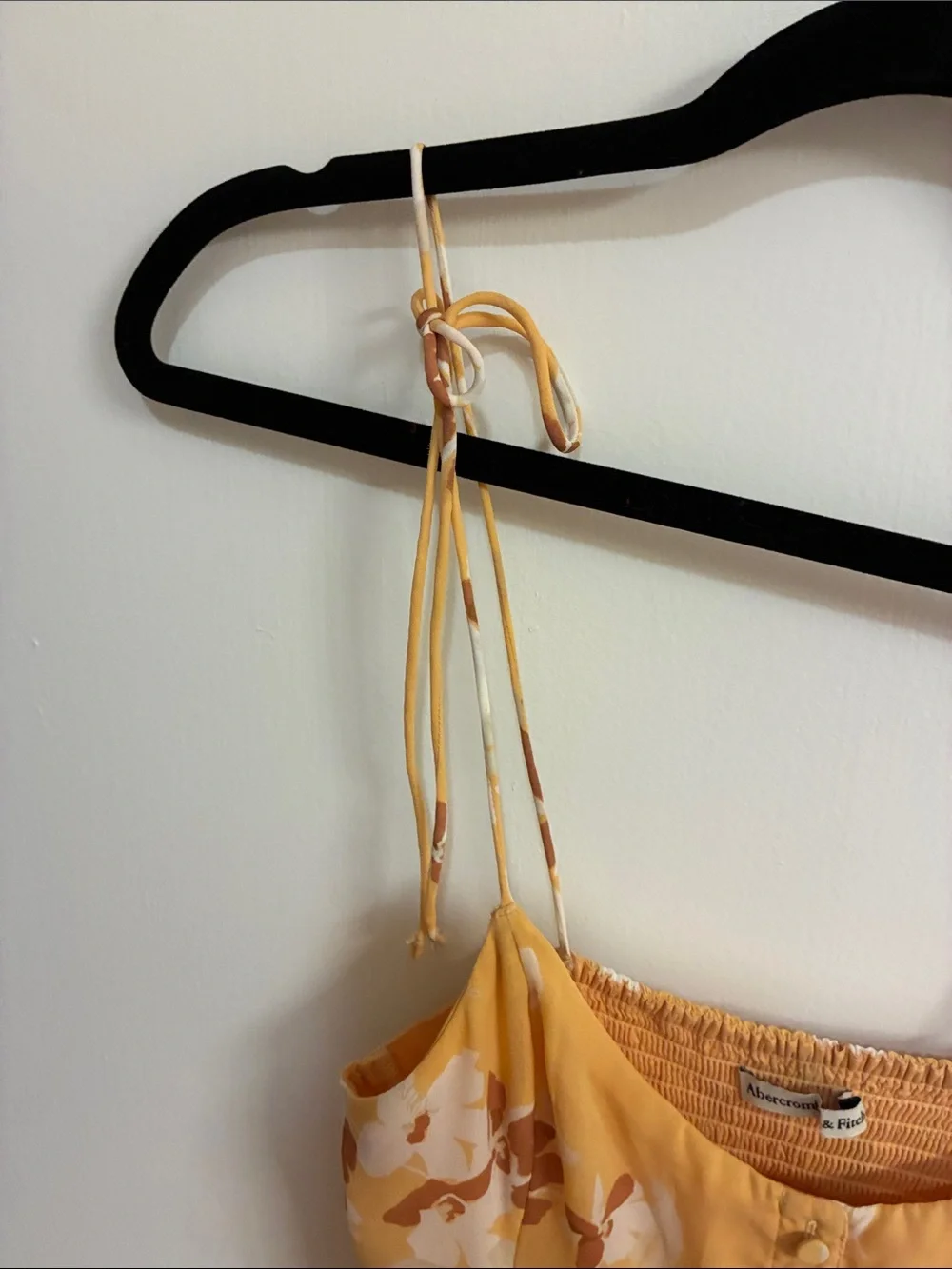 Abercrombie & Fitch Yellow Floral Adjustable Thin Straps Maxi Dress Sz S